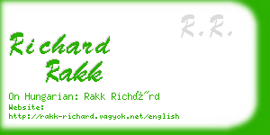 richard rakk business card